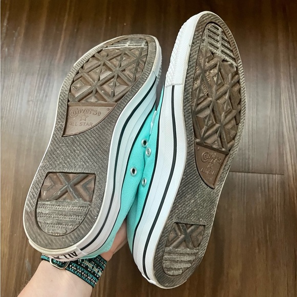 Electric Aqua Converse Chuck Taylor Low-Tops (Great Condition)! Size 6 - Picture 3 of 4